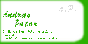 andras potor business card